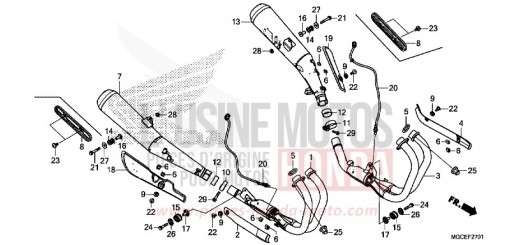 SILENCIEUX D'ECHAPPEMENT (CB1100SA/SAD) CB1100SAE de 2014